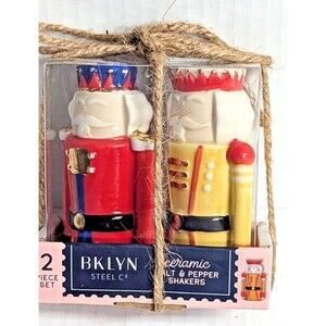 Bklyn Nutcracker Toy Soldier Salt & Pepper Shakers Christmas Holiday Gift NEW